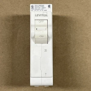 Disyuntor estándar enchufable Leviton LB120-T blanco 20A 1 polo - Imagen 1 de 6