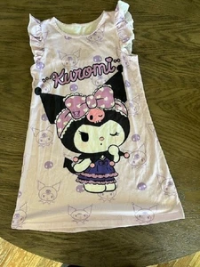 NO LABEL NIGHTGOWN S/S KUROMI LILAC PRINT 5-6Y GENTLY WORN - Picture 1 of 4