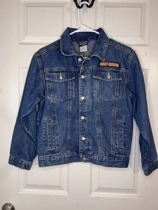 Harley Davidson Denim Blue Jean Jacket Youth medium Size 10/12 Motorcycle - Picture 1 of 6