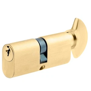 Thumbturn Euro Cylinder Lock 70mm Polished Brass Anti-Drill UPVC Door Lock - Picture 1 of 1