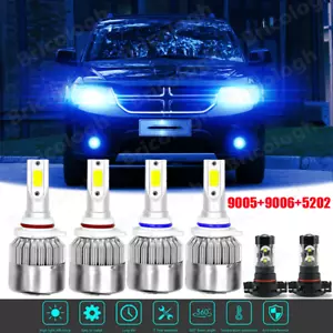For Dodge Journey 2010-2018 2019 - 8000K LED Headlights High Low Beam Fog Lights - Picture 1 of 12