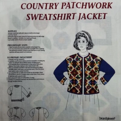 Fabric Panel Country Patchwork Sweatshirt Jacket Cranston Brown Blue Burgundy - Image 1 of 4