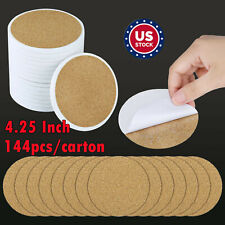 144Pack 4.25" Sublimation Blank Round Ceramic Tiles Coasters With Cork Pad