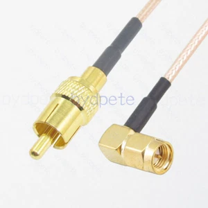 RCA male to SMA Male Right Angle 90 degree RA RG316 Pigtail Coaxial Cable Kable - Picture 1 of 7