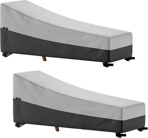 2 Pcs Patio Furniture Covers Waterproof Garden Patio Chaise Lounge 420D us - Picture 1 of 9