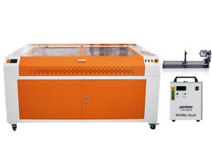 130W CO2 Laser Graviermaschine Cutter Engraver 1400x900mm + CW-3000 + Drehachse