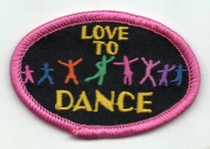 LOVE TO DANCE Iron On Patch Dancing Hip Hop Ballroom Jazz - Picture 1 of 1