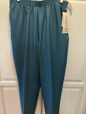 Women’s Donnkenny Pull On Pants Sz 18P Petite NWT Blue/Green 2 Pockets Elastic - Image 1 of 4