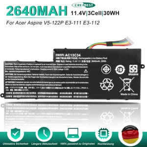 11.1V AC13C34 Akku Für Acer Aspire ES1-111M V5-122P E3-111 E3-112 V5-132 MS2377 - Afbeelding 1 van 12