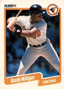 1990 Fleer #183 Randy Milligan Baltimore Orioles Baseball - Bild 1 von 2