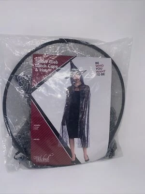 wicked costumes Spider Web Witch Cape & Hat One Size New In Packaging Black - Image 1 of 4