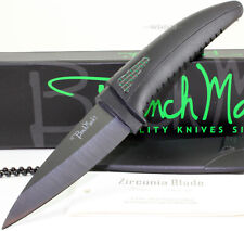 BenchMark Black Ceramic Tactical Combat Neck Knife With Neck Chain Sheath BMK007