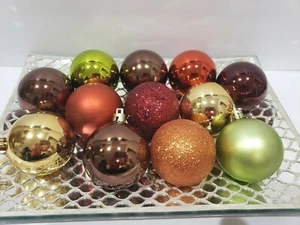 12 Erntedank Ornamente Herbst Ernte orange braun Kugel Weihnachtsdeko 2,5" - Bild 1 von 3