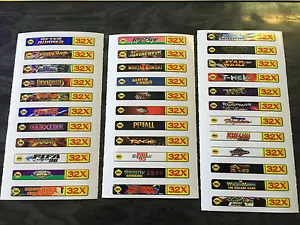 Sega Genesis 32x Sticker End Labels (For All 34 Custom Cartridge Game Stickers) - Picture 1 of 6