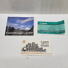 CANON FD Lenses Camera Instructions Manuals Booklet