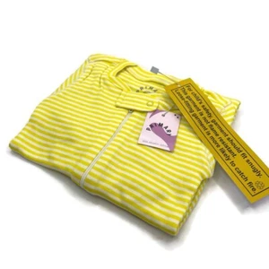 Pijama primario orgánico a rayas mini patas con cremallera sol marfil 9-12M - Imagen 1 de 15