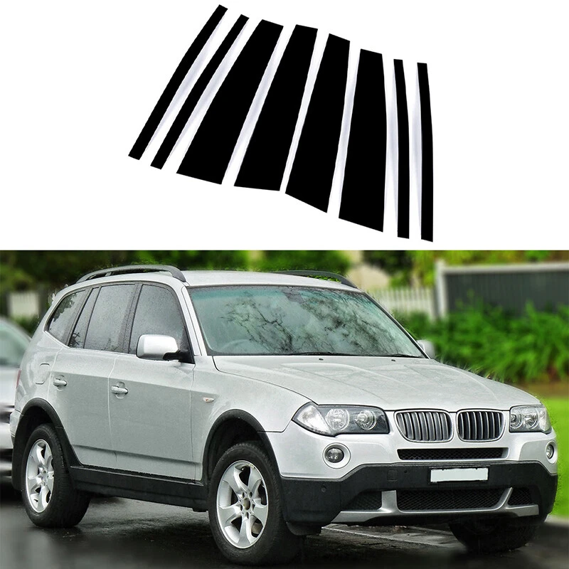 Glossy Black Pillar Posts Trim Fit For BMW X3 E83 2004-2006 2007 2008 2009 2010 — 第 1/4 张图片