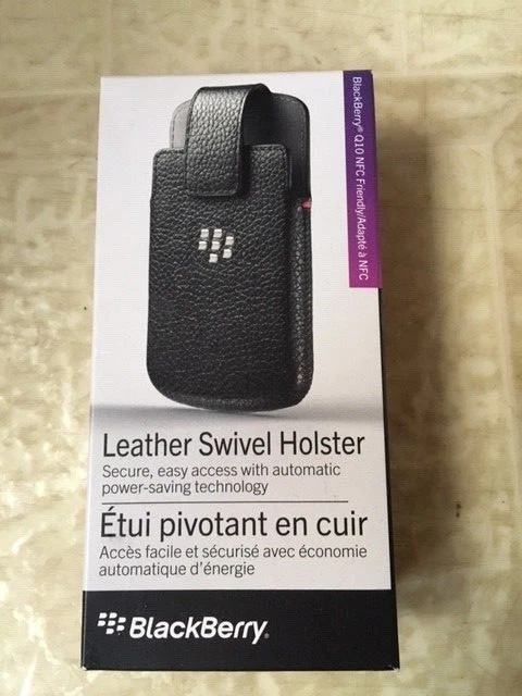 Copertura Tascabile In Vera Pelle Per BlackBerry Q10 - Nero
