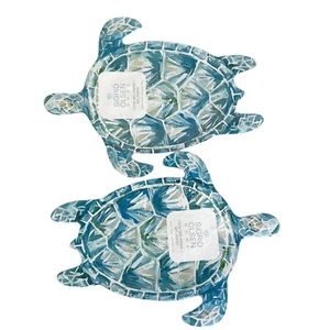 Sigrid Olsen Melamine Sea Turtle Appetizer Plates Set of 2 Blue NWT - Picture 1 of 3