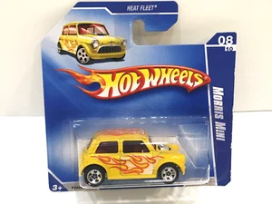 SHORT CARD 2009 Hot Wheels Heat Fleet Series MORRIS MINI Car Diecast Yellow - Picture 1 of 6
