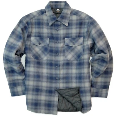 Chaqueta camisa informal con botones de franela a cuadros azul/azul marino/A2 (S-5XL) YAGO para hombre Foto 1 de 3