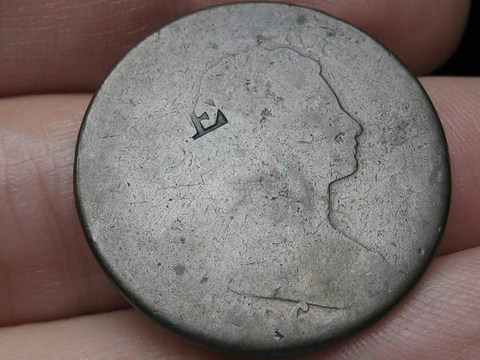 1806 Draped Bust Large Cent Penny- Counterstamped E Cover