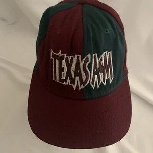 Rare Vintage Texas A&M Men’s Cap Aggies Maroon Green 7 3/8 USA Gig Em Aggies Hat - Picture 1 of 17