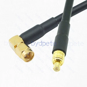 MCX male to SMA Male plug Right Angle 90 degree RG58 Cable Kable Coaxial 50ohms - Picture 1 of 5