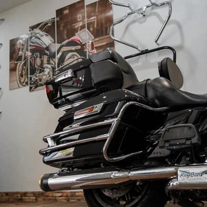 BlacK Harley Two Wheeled flagpole Flag Pole Fixed Mount kitfor Road Glide Ultra - Picture 1 of 7