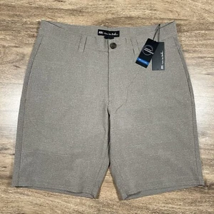 Travis Mathew Grommet Golf Shorts Men's 32 Khaki Pinstripe Plaid Lightweight NWT - Picture 1 of 11