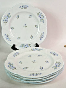 Shelley Blue Rock Fine Bone English China Dinner Plate 10" Set of Six - Picture 1 of 12