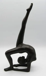 NUDE DANCING ACROBATIC LADY HEAVY METAL SCULPTURE (12" tall) One Leg Extended - Picture 1 of 4