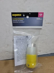 Qty: 1 Marinco Locking Connector - 15A, 125V - Yellow - Picture 1 of 4