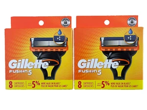 Genuine Gillette Fusion5 Razor Blade 16 Cartridges Refill Men (2 Packs of 8) - Picture 1 of 2
