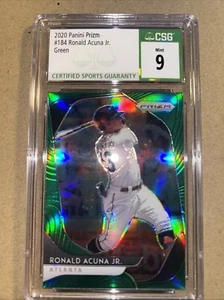 Ronald Acuna Jr 2020 Panini Green Prizm Parallel - Atlanta Braves CSG - 9 Mint - Picture 1 of 9
