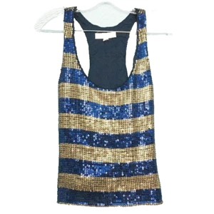 Top Hollister a righe con paillettes e cravatta sul retro S - Foto 1 di 5