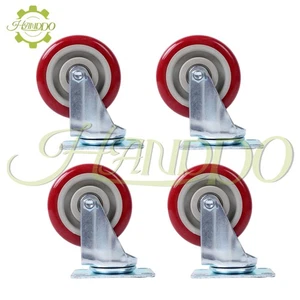 Paquete de 4 ruedas giratorias de 4 pulgadas ruedas de placa giratoria de alta resistencia neumáticos redondos ruedas - Imagen 1 de 12