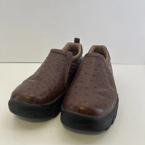 Roper Performance Work Safety Slip On Shoes Men's 8.5 EE Brown Faux Ostrich - Picture 1 of 15