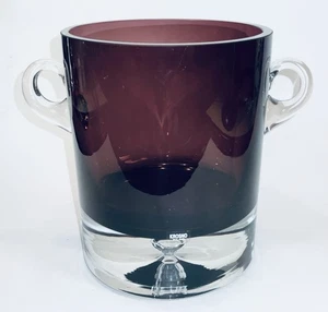 Krosno Poland Glass Purple Ice Bucket Block Crystal Bubble -Mint! - Picture 1 of 10