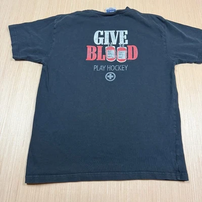Camiseta de hockey The Aussie T Company Give Blood Play vintage años 90 grande pesada Foto 1 de 4