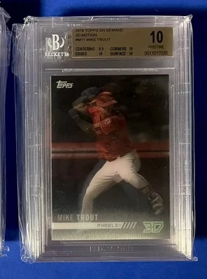 MIKE TROUT BGS 10 2018 Topps On Demand 3D Motion PRISTINE Action Tilt To Swing - Image 1 of 3