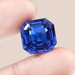 Cornflower Unheated 9.10 Ct Ceylon Blue Spinel Asscher Cut Loose Gemstone - Picture 1 of 4