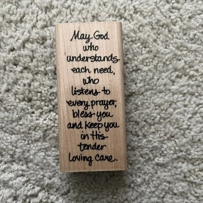 Stampendous! 1995 N033 TLC Blessing Mounted Wood Rubber Stamp — 第 1/4 张图片