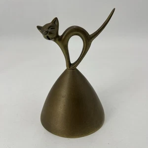 PV09449 Vintage Walter Bosse Style ARCHED BACK CAT Brass Bell - Picture 1 of 9