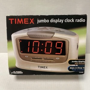 Timex Jumbo Display Alarm Clock Radio AM/FM T254W Vintage NOS Digital NEW - Picture 1 of 6