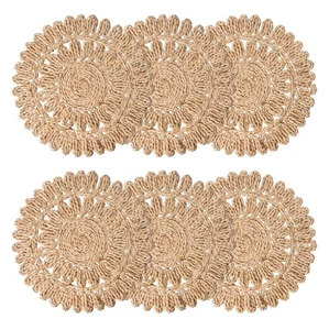 Tovagliette rotonde 13,8" in mais husk | Tappetini da tavola in rattan tessuto boho | Spri... - Foto 1 di 9