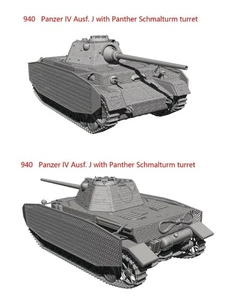 Impreso en 3D 1/72 Panzer IV Ausf. Tanque torreta J with Panther Schmalturm sin pintar- - Imagen 1 de 1