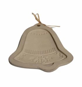 Vintage Stoneware Christmas Bell Cookie 6” Mold 1995 Sassafras Enterprise Holly - Picture 1 of 1