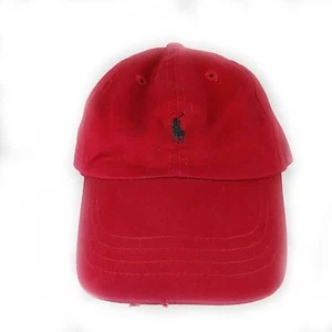 Kids Red Polo Ralph Lauren Baseball Cap Hat Boys 4 - 7 - Picture 1 of 4