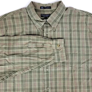 GRANT THOMAS Mens Shirt XXL Cotton Long Sleeve Plaid Button Down Earthtones - Picture 1 of 4
